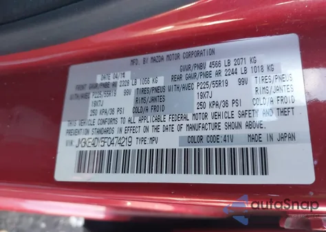 2015 Mazda Cx-5 Grand Touring z USA, uszkodzony, nr VIN JM3KE4DY5F0474219